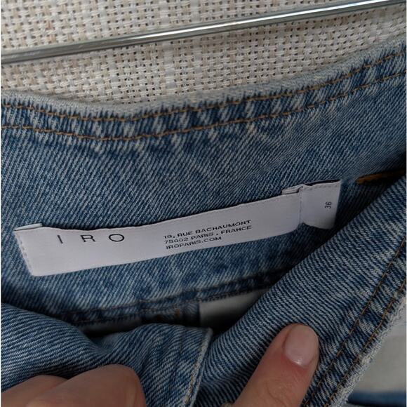 IRO Paris Vieno Denim Belted High Rise Tapered Leg Paperbag Jeans, size FR36/US4 - Picture 4 of 10